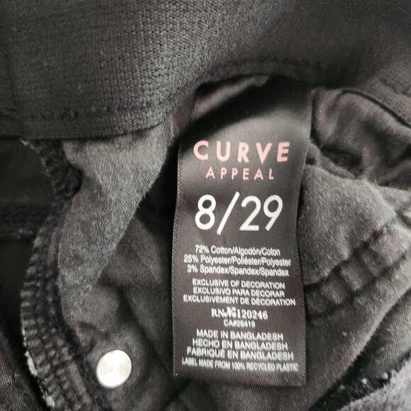 Curve Appeal High Rise Jeans Black Denim Stretch Womens Size 8/29 EUC - Picture 8 of 10